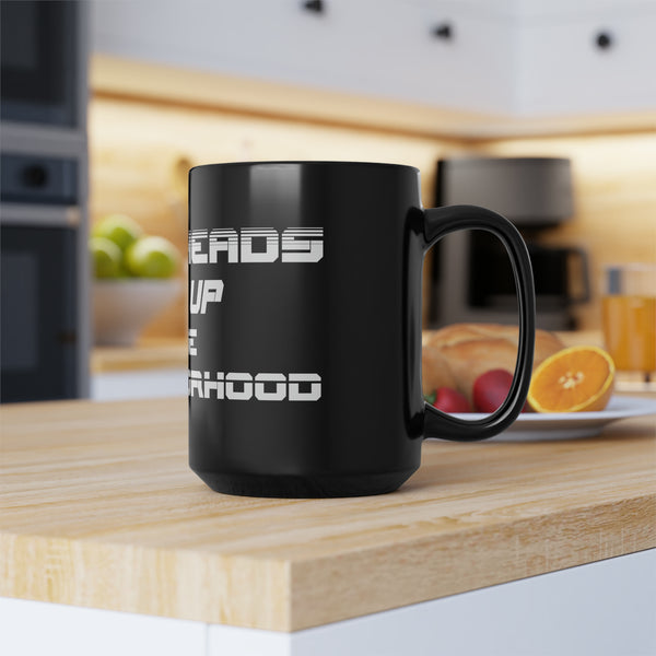 Gift for Gearheads Rev Up Neighborhood 15oz Black Hot Rod Coffee Mug for Guys