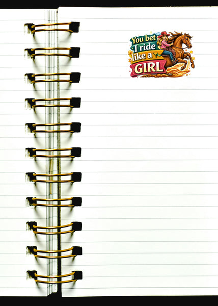 Ride Like a Girl Sticker Equestrian Cowgirl Horse Riding Empowering Journal