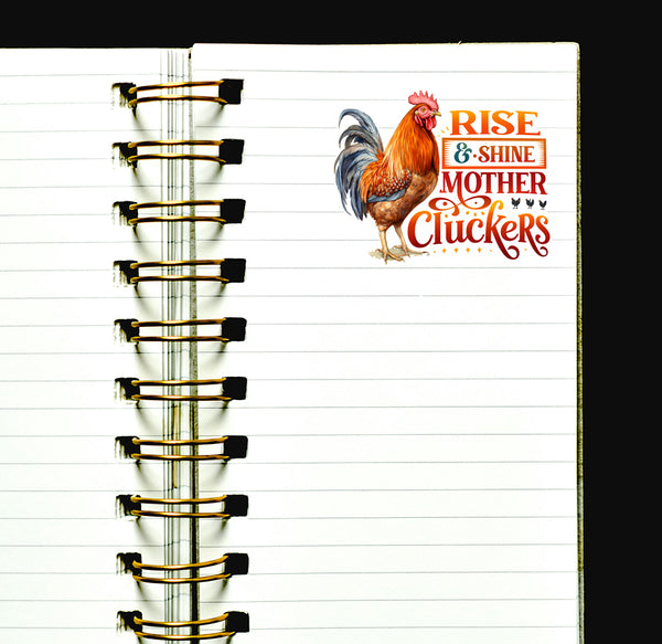 Rise and Shine Mother Cluckers Sticker Funny Chicken Farm Journal Scrapbooking