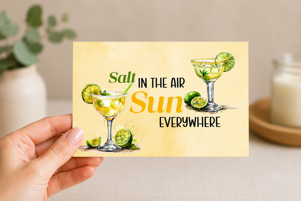 Salt in the Air, Sun Everywhere Blank Notecard Set | Beach Stationery with Envelopes
