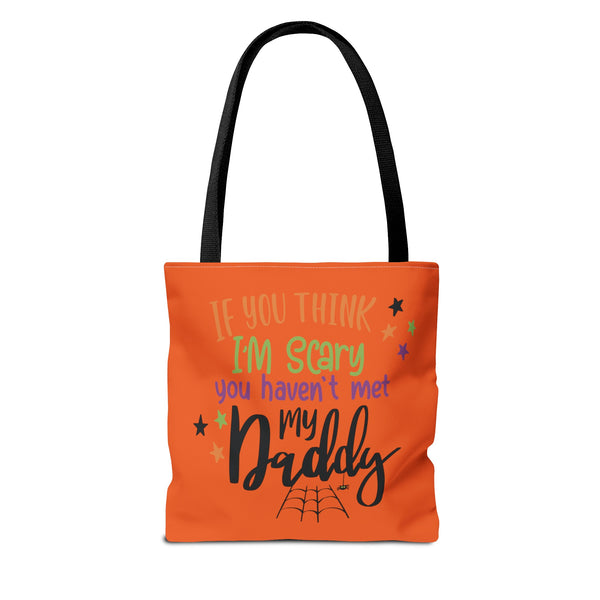 Scary Daddy Halloween Trick or Treat Bag on a white background