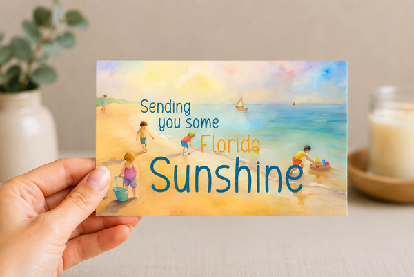 Sending You Some Florida Sunshine Blank Notecard Set | Beach Greeting Cards