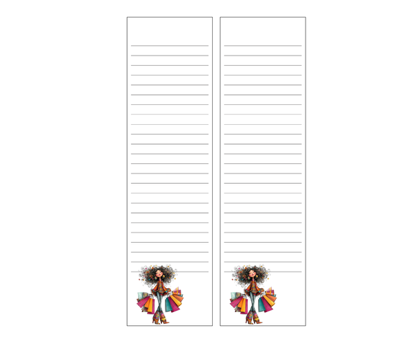 Shopping Girl Notepad Set of 2 | Handmade Fashionista Stationery