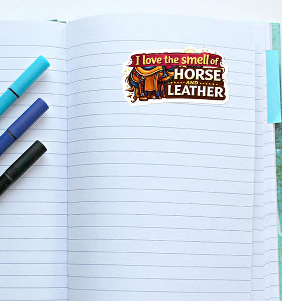 Horse and Leather Sticker Equestrian Rider Cowgirl Barn Life Horse Lover Journal