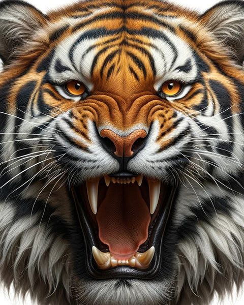 Wall Art Prints Unframed
8x10 Snarling Tiger Wall Art – Fierce Close-Up with Bared Teeth &amp; Squinting Eyes, Matte Print, Ready to Hang, Shipped Flat