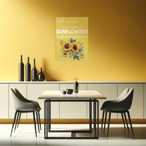 Cook with the Cheerfulness of Sunflowers Canvas Gallery Wraps Kitchen Wall Art
