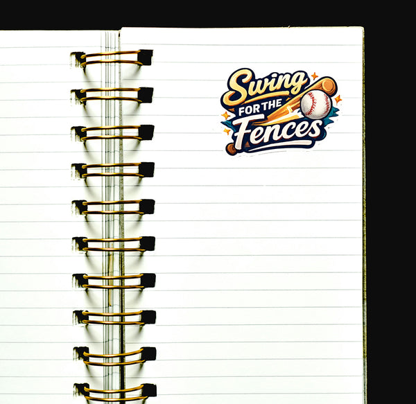 Swing for the Fences Sticker Baseball Motivational Sports Journal Scrapbooking