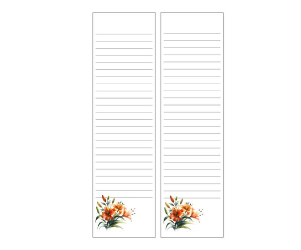 Tiger Lily Notepad Set of 2 | Handmade Floral Stationery