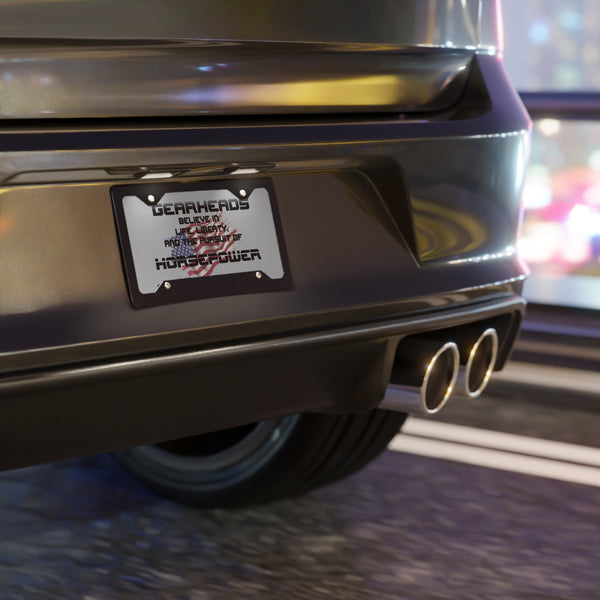 Pursuit of horsepower custom front license plate