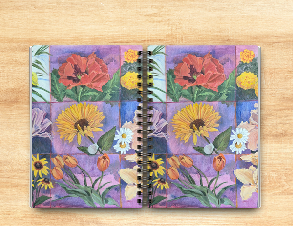 Watercolor Flowers Spiral Journal – 6x9 Lined Notebook or To Do List