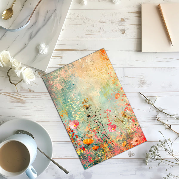 12 Handmade Whimsical Wings – Blank Inside – Folded 4x6 Every Occasion Notecards with White Envelopes 