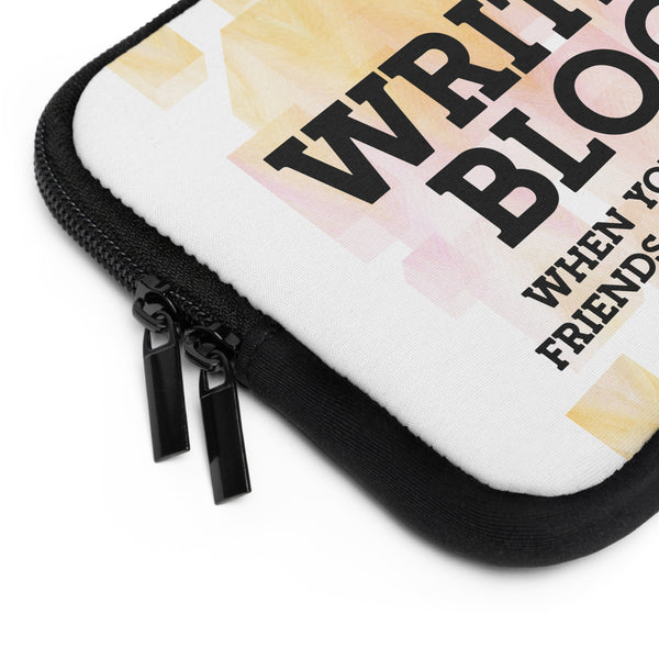 Writer's Block Laptop Sleeve, 5 Sizes Creative Gift for Writers Authors Tools