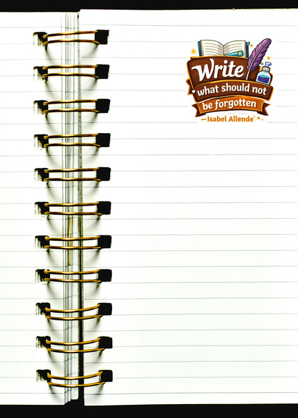 Write What Should Not Be Forgotten Sticker Writer Quote Book Lover Journal Scrap