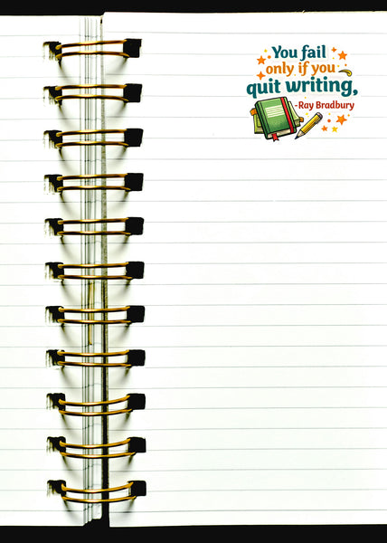 You Fail Only If You Quit Writing Sticker Writer Motivation Journal Scrapbook