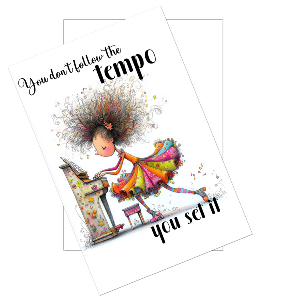 You Set the Tempo Funny Pianist & Piano Player Card – 4x6