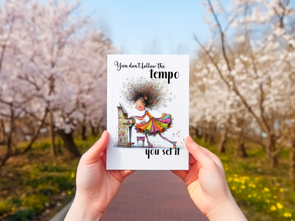 You Set the Tempo Funny Pianist & Piano Player Card – 4x6