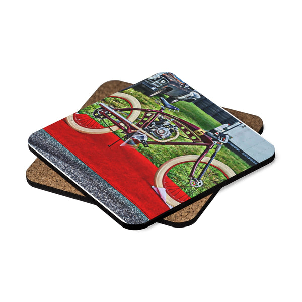 Indian Bicycle Square Hardboard Coaster Set - 4pcs