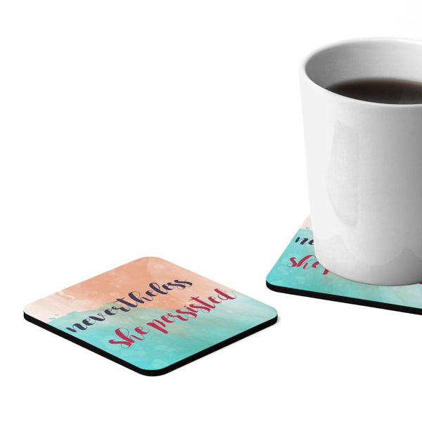 Nevertheless, She Persisted Square Hardboard Coaster Set - 4pcs