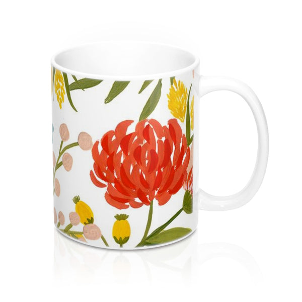 Summer Flowers Coffee Mugs 11oz Ceramic 