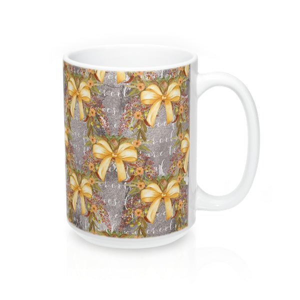 Gold Bow Coffee Mug 15oz