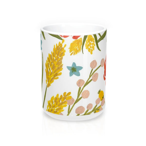 Summer Flowers Coffee Mugs 15oz Ceramic