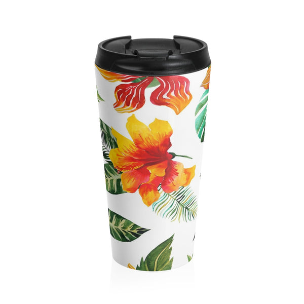 Hibiscus Bloom Flower Stainless Steel Travel Mugs 15 oz
