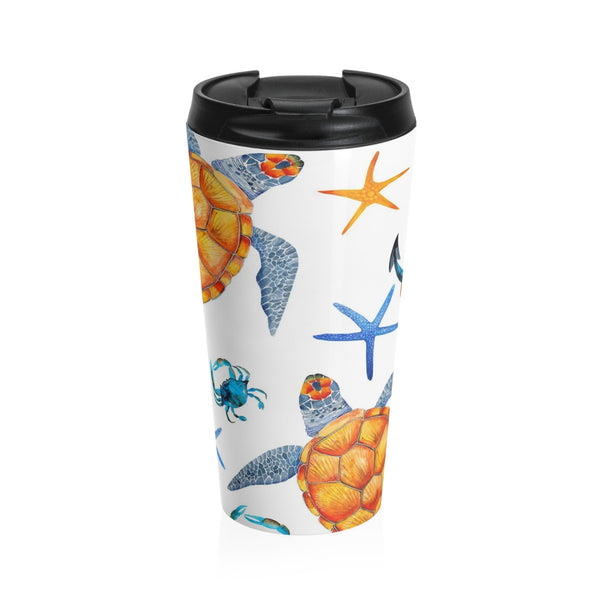 Sea Turtle Tropical Stainless Steel Travel Mug 15 oz Beach Theme