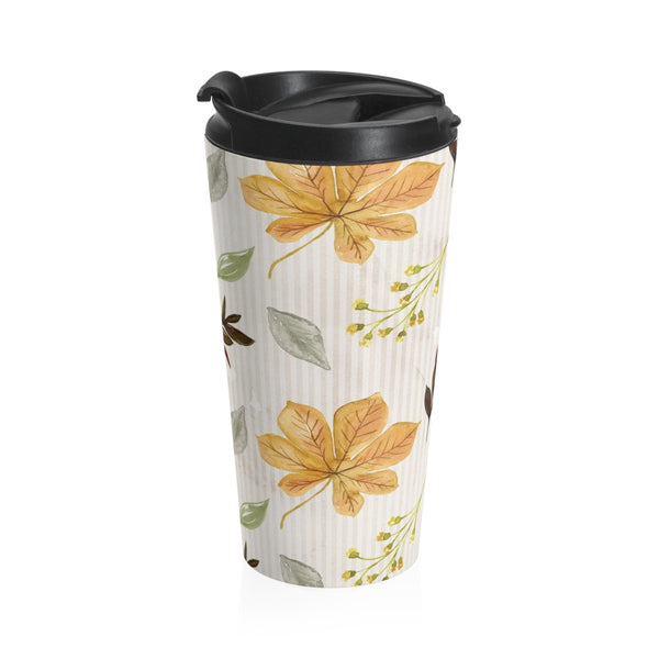 Autumn Fall Leaves Stainless Steel Travel Mug, Fall Decor Coffee Mug