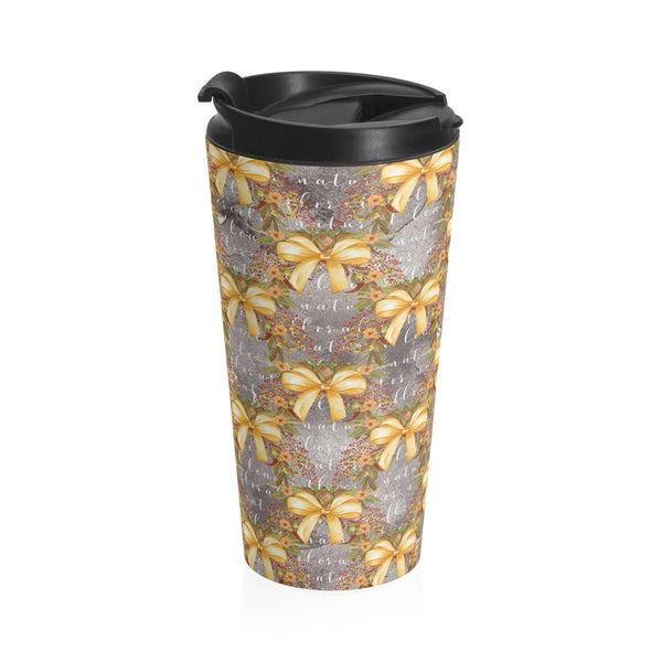 Gold Bows Stainless Steel Travel Mug 15 oz