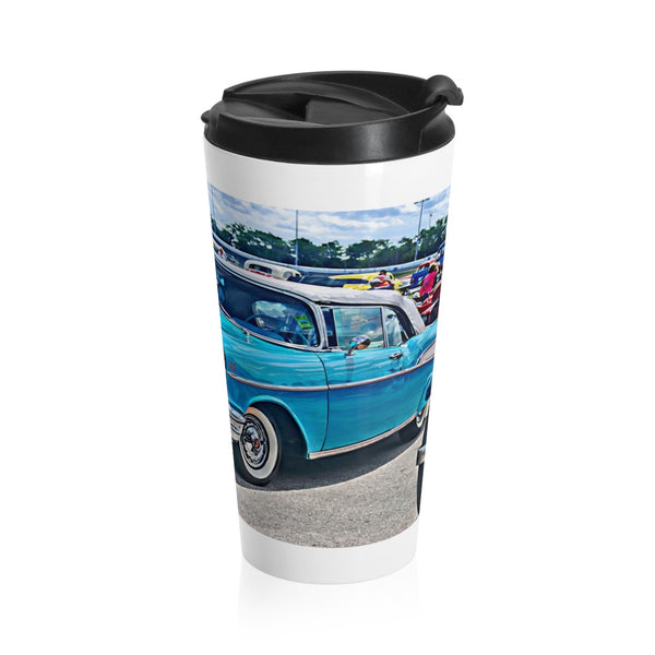 1957 Chevrolet Bel Air Tri-Five Custom Car Hot Rod Stainless Steel Travel Mug for Guys