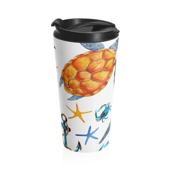 Sea Turtle Tropical Stainless Steel Travel Mug 15 oz Beach Theme