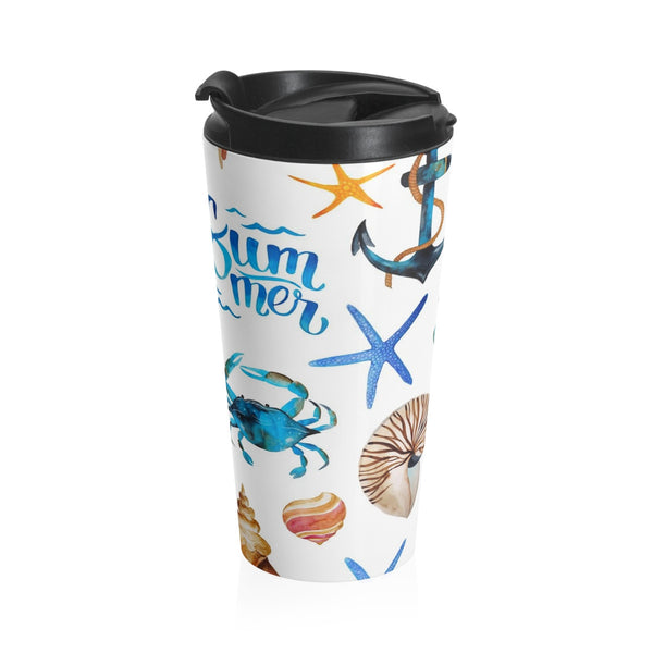 Summer Beach Tropical Stainless Steel Travel Mugs 15 oz