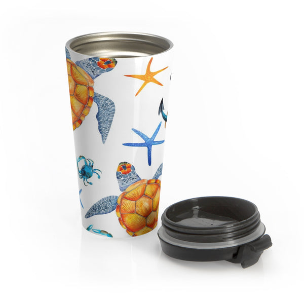 Sea Turtle Tropical Stainless Steel Travel Mug 15 oz Beach Theme