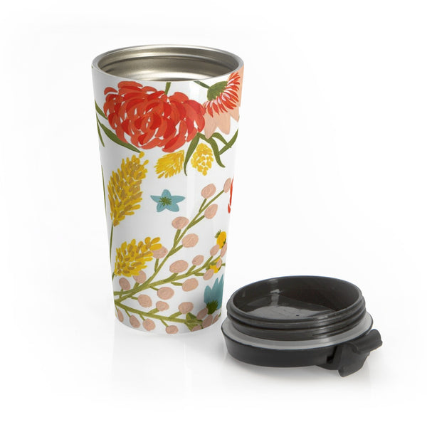 Summer Flower Stainless Steel Travel Mug 15 oz