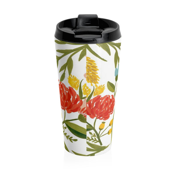 Summer Flower Stainless Steel Travel Mug 15 oz