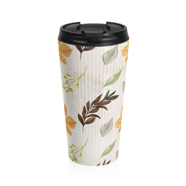 Autumn Fall Leaves Stainless Steel Travel Mug, Fall Decor Coffee Mug