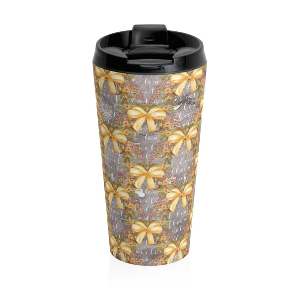 Gold Bows Stainless Steel Travel Mug 15 oz