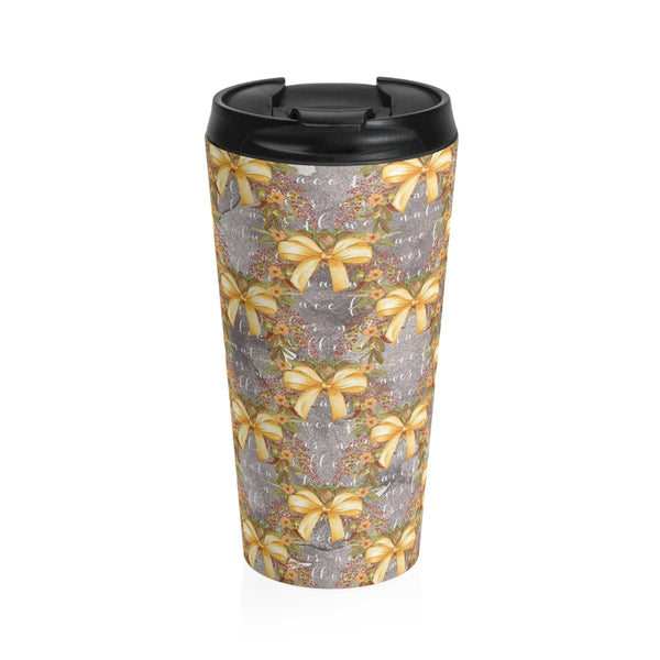 Gold Bows Stainless Steel Travel Mug 15 oz