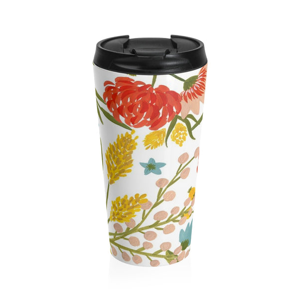 Summer Flower Stainless Steel Travel Mug 15 oz