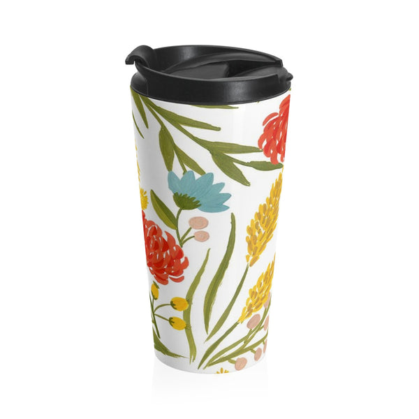 Summer Flower Stainless Steel Travel Mug 15 oz