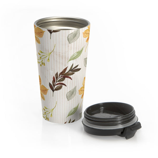 Autumn Fall Leaves Stainless Steel Travel Mug, Fall Decor Coffee Mug