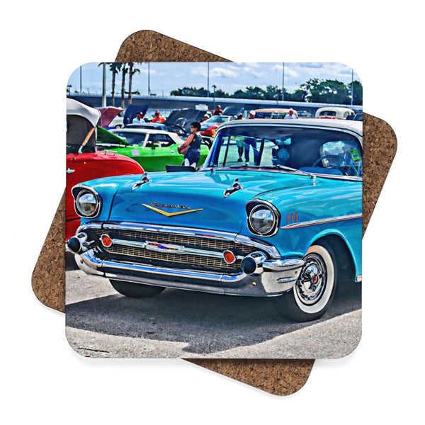 Tri-Five Hot Rod Beverage Drink Coasters 