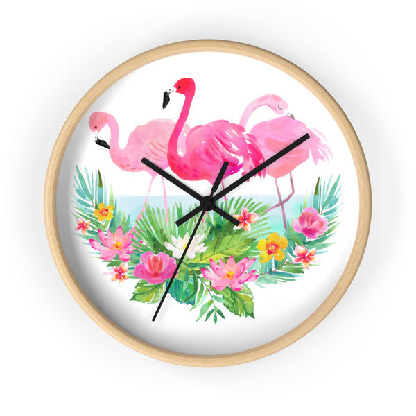 Tropical Florida Flamingo Beach House Wall clock