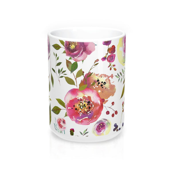Watercolor Roses Flower Coffee Mugs Ceramic 11 oz 15 oz 