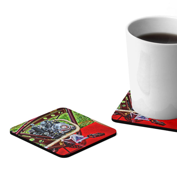 Indian Bicycle Square Hardboard Coaster Set - 4pcs