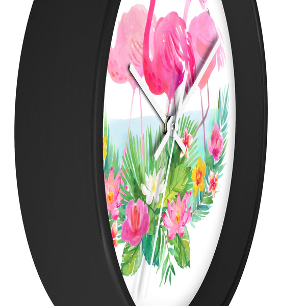 Tropical Florida Flamingo Beach House Wall clock