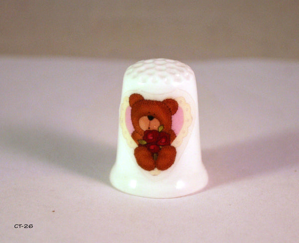 Valentine's Day Teddy Bear Handmade Collectible Thimbles