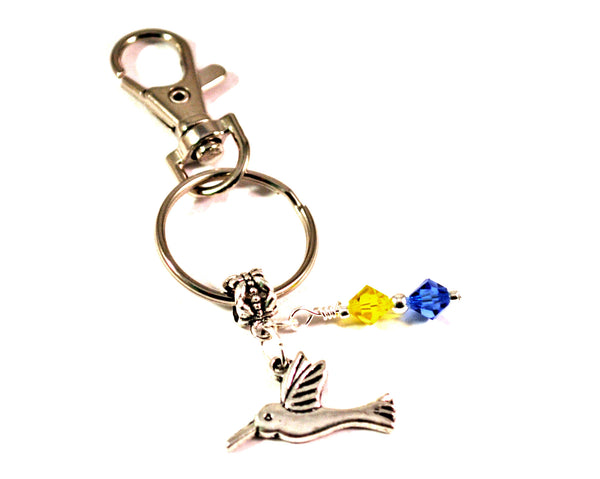 Keyrings for Women Lanyard Clasp with Hummingbird and Swarovski Crystals
