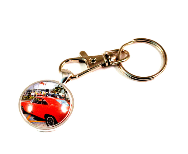 General  Lee 1969 Dodge Charger Muscle Car Hot Rod Keyrings for Men