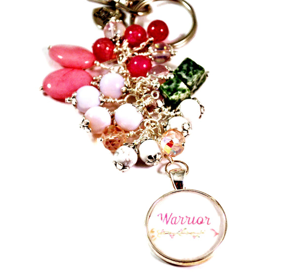 Warrior Women's Purse Charm Keychain Handmade Beaded Keyrings for Women